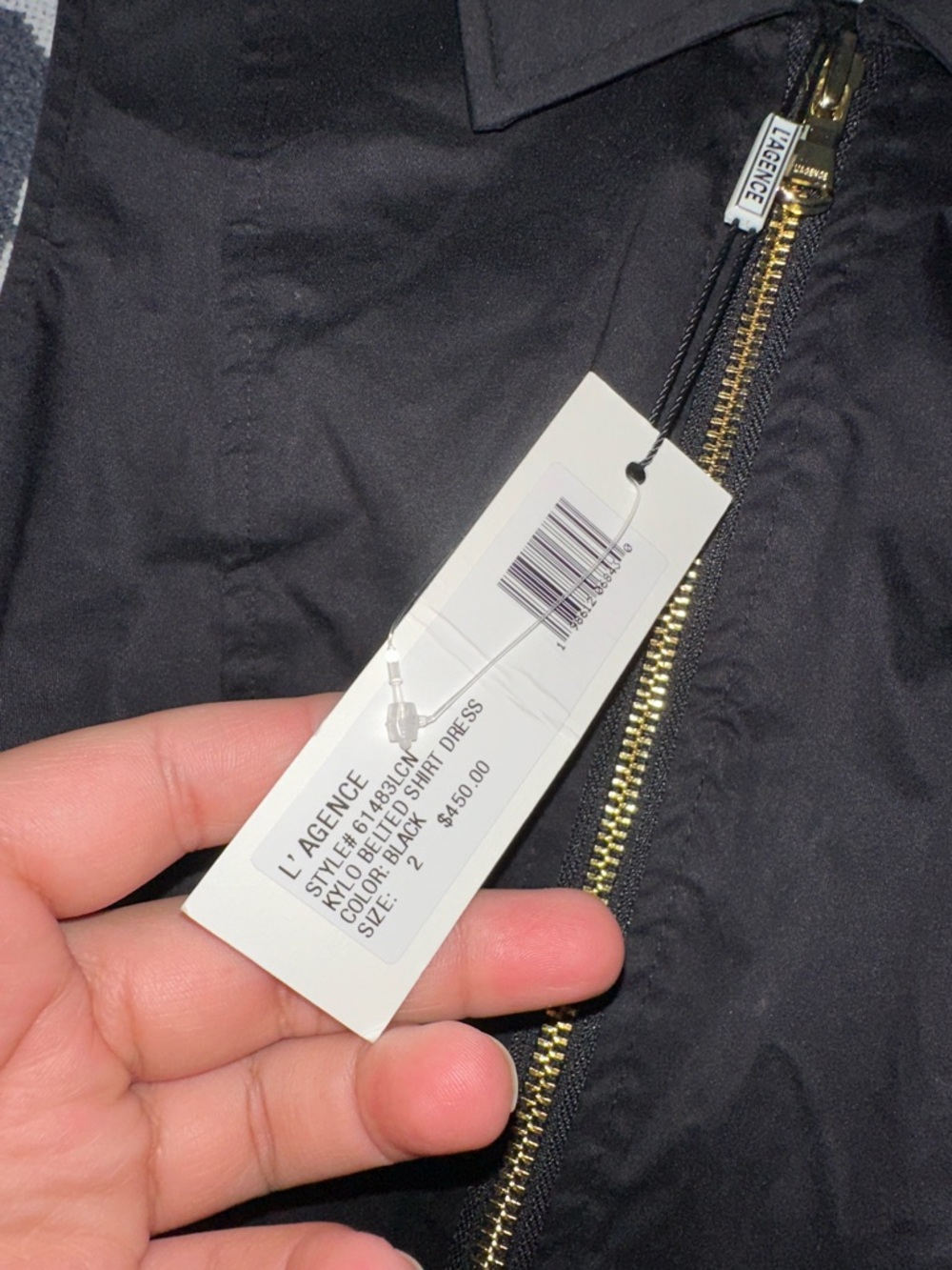 L'AGENCE Black Sleeveless Zip-Front Midi Dress - Picture 3 of 6